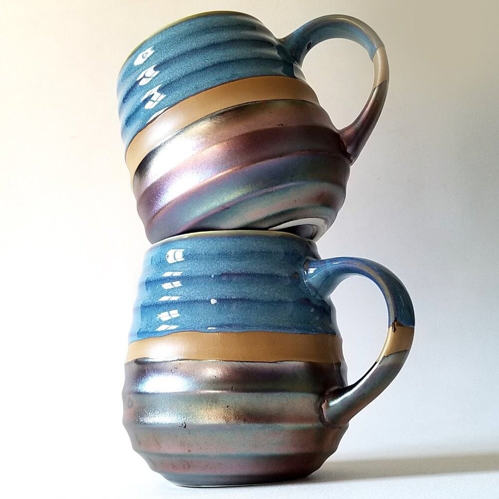 Two Boston Warehouse Trading Co Artisan Coffee Tea Mugs